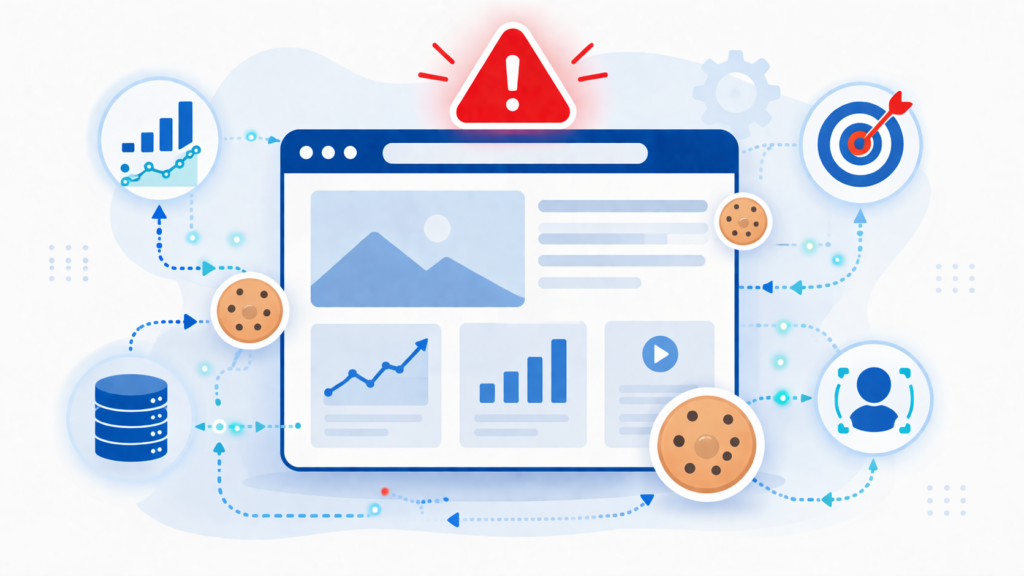 Website loading analytics and tracking cookies without user consent