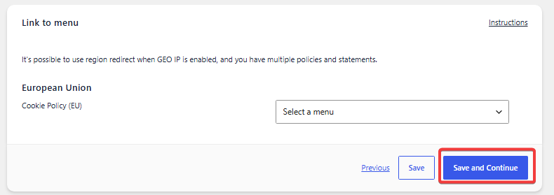 Complete the Complianz setup wizard and save your configuration.