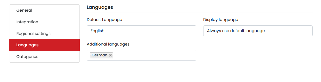 CookieHub banner language and display language settings