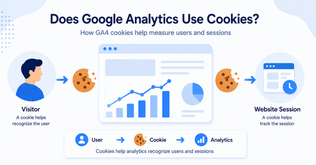 Google Analytics cookies used to measure website users and sessions