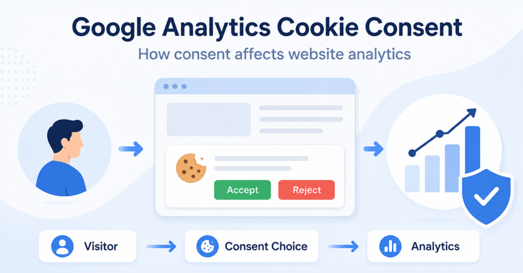 Google Analytics cookie consent showing a visitor choosing whether to allow analytics tracking