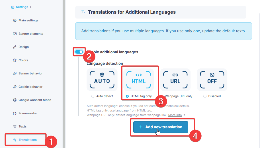 CookieScript additional languages enabled with HTML tag detection