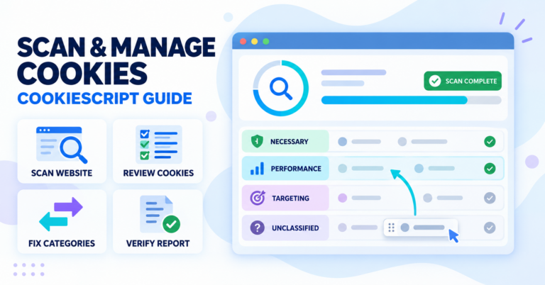 Guide to scanning and managing website cookies with CookieScript